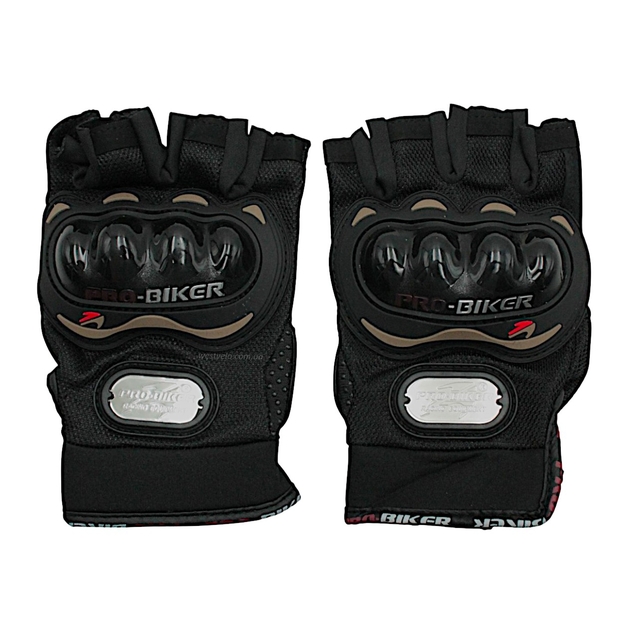 Мото рукавиці (XL) "PRO BIKER" (MCS‑04) чорні (з відкритими пальцями ) фото westvelo.com