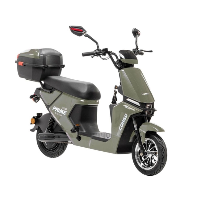 Електроскутер Corso «PRIME» PM-94522, двигун 1000W, акумулятор 60V/20Ah свинцево-кислотний, бронзово-зелений + 1 ящик. акум, колеса 10" фото westvelo.com