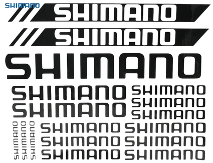 Наклейки SHIMANO білий фон, чорні