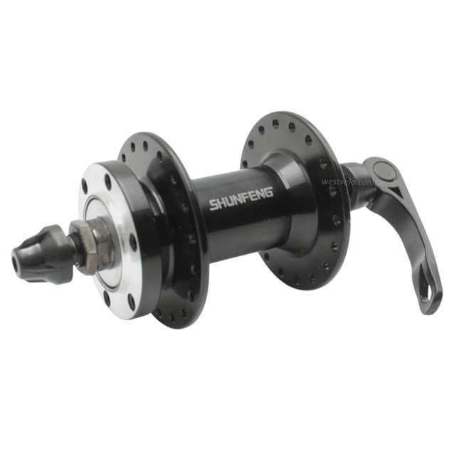 Втулка мтв передня, алюмінієва, диск гальма 6 болтів, з ексцентриком, SHUNFENG (14Gx36H) A210 фото westvelo.com