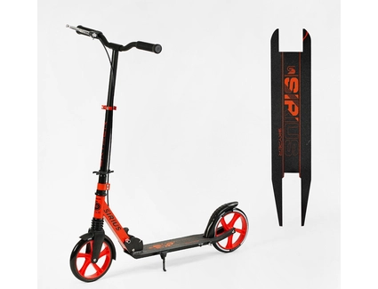 Самокат дитячий 2-х колісний, PU Skyper «SIRIUS» S 86735 чорно-червоний, Ø200mm, 1 амортизатор, ручне гальмо