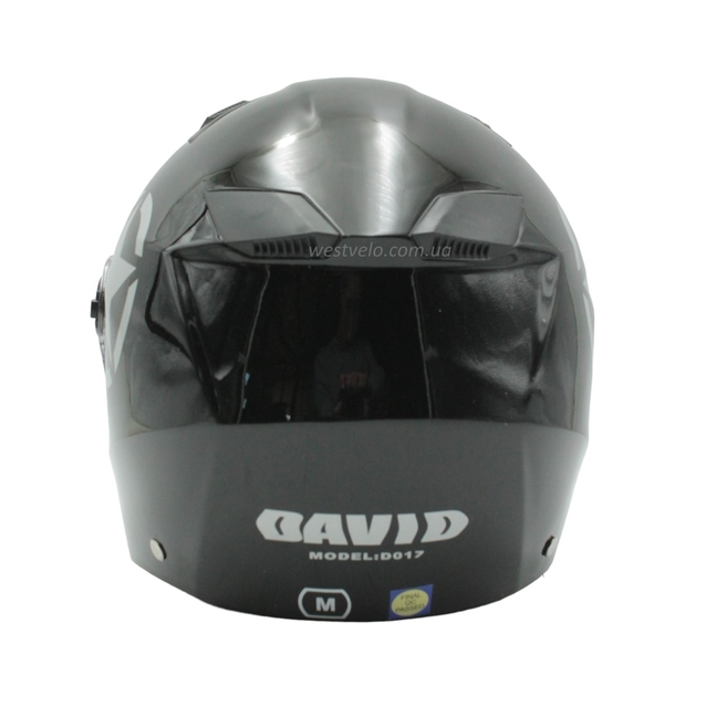 Мото шолом, відкритий (M) "DAVID" D017, Willys Star, чорний глянцевий фото westvelo.com