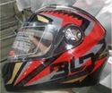 Мото шолом, закритий (M 57-58) BLD "RACING" чорно-червоний, глянцевий (830) фото westvelo.com