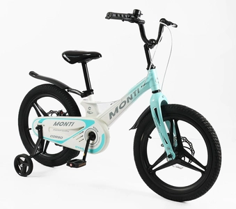 Дитячий велосипед 18 MG Corso «MONTI» MT-18478, магнієва рама, біло-бірюзовий