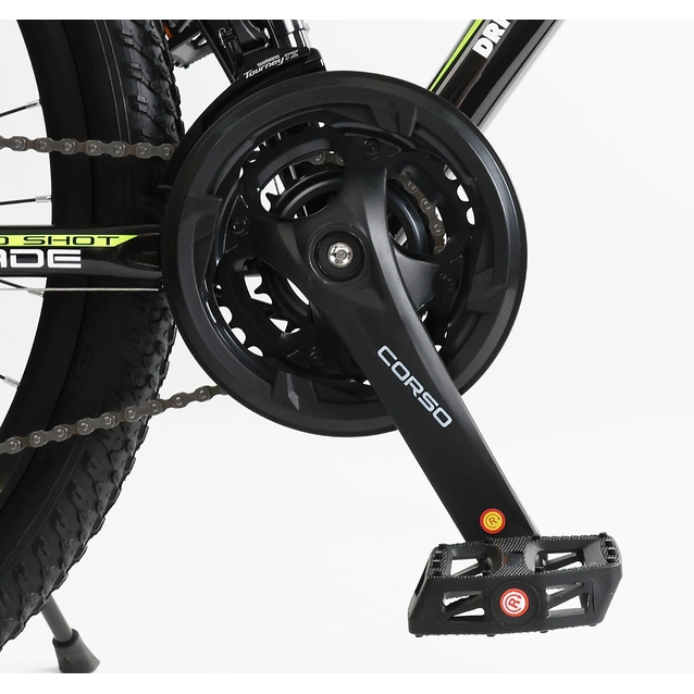 Велосипед 26 AL Corso «BLADE» BD-26204 алюміній 13", (к-т SHIMANO) чорно-салатовий фото westvelo.com
