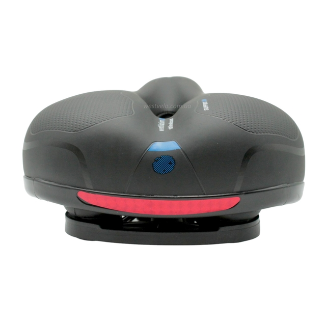 Сідло на демпферах з отвором AVANTI А-38 синє, м'яке з катафотом фото westvelo.com