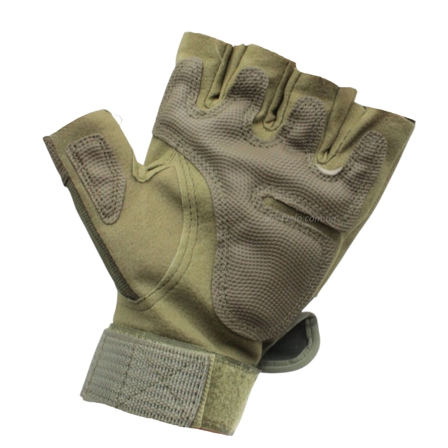 Рукавиці (тактичні) QAKLEY "3XL" хакі (з відкритими пальцями) фото westvelo.com