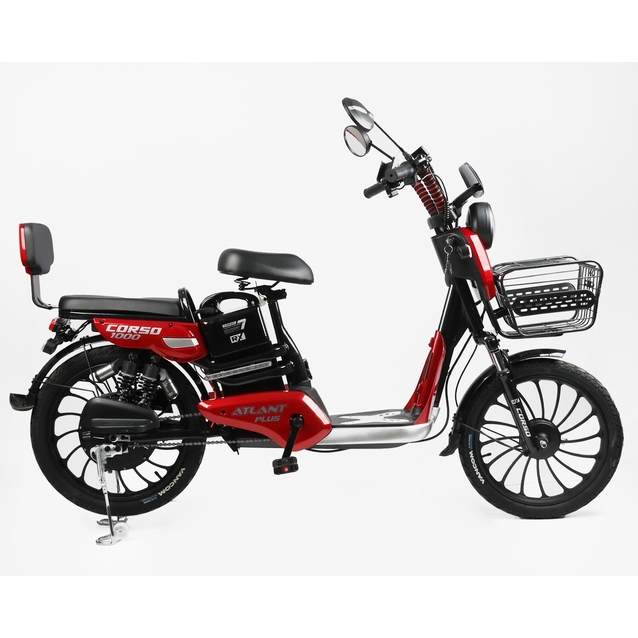Електровелосипед 20 ST Corso «ATLANT PLUS» TL-76699 сталь, двигун 1000W, акумулятор 60V21Ah літієвий, червоний фото westvelo.com