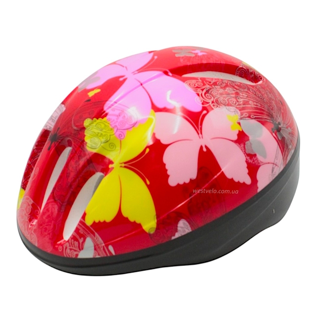 Вело шолом "TK Sport" 599 (53см) червоний, метелик фото westvelo.com