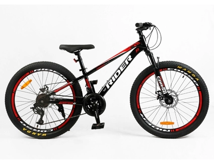 Велосипед 24 ST Corso «RIDER» RD-24952 сталь 11", (к-т LTWOO-A2) чорно-червоний