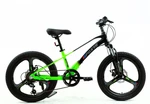 Велосипед 20 MG Corso «FOX 15» FX-01740 магній 11", (к-т SHIMANO) чорно-салатовий фото westvelo.com