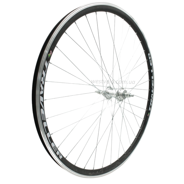 Колесо 28-29 зад, обід 2-ний чорний, втулка AL на віночках, диск різьба (Gravity) фото westvelo.com