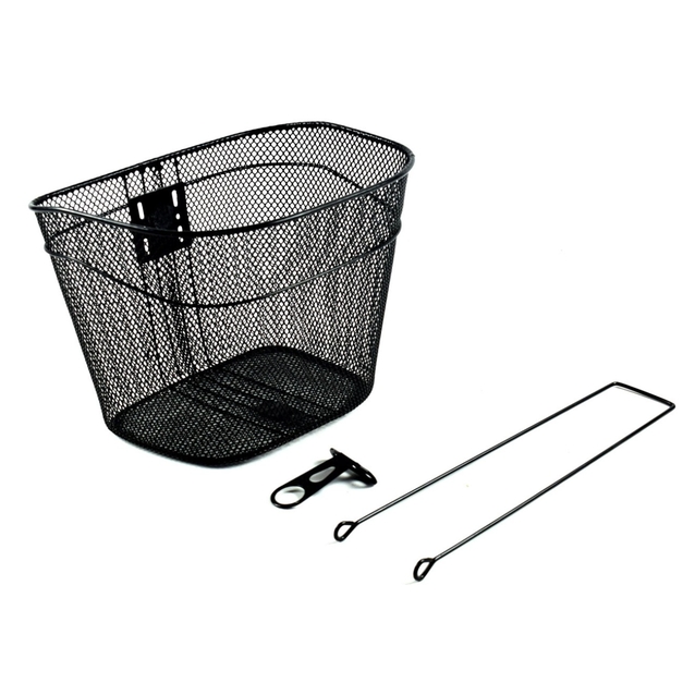 Кошик металевий сіточка чорний фото westvelo.com