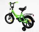 Дитячий велосипед 14 ST Corso «MAXIS» CL-14125 салатовий, ручне гальмо, дзвіночок, сидіння з ручкою, додаткові колеса фото westvelo.com