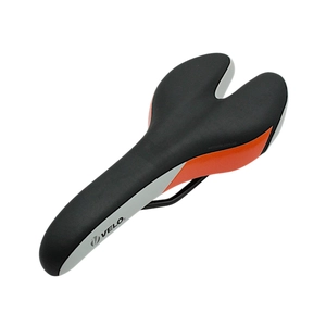 Сідло мтв VELO (VL-1488) (вузьке) (275х130мм) чорний із біло-помаранчевим контуром