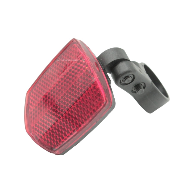 Катафот червоний пластмасовий великий (кріплення хомут пластик Ø25.4-26.4) фото westvelo.com