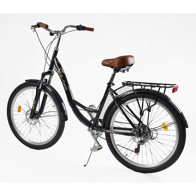 Міський велосипед 26 ST Corso «VIOLA» VL-26520 сталь 17", (к-т SHIMANO) чорний фото westvelo.com