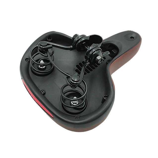 Сідло на пружинах CROSSRIDE № 318, коричневе з катафотом фото westvelo.com