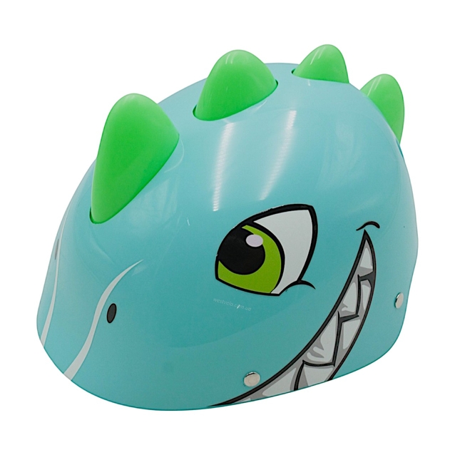 Вело шолом дитячий 585 "Динозавр" блакитний, регульований фото westvelo.com