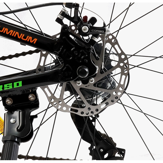 Велосипед 24 AL Corso «PROJECT» R-24307 алюміній 11", (к-т Saiguan) чорно-салатово-помаранчевий фото westvelo.com