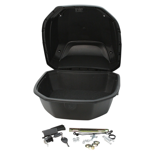 Кофр (багажник) для мотоцикла задній ROBIK 48 (390х390х290) 48L "JSBM" глянцевий, світло-сірий фото westvelo.com