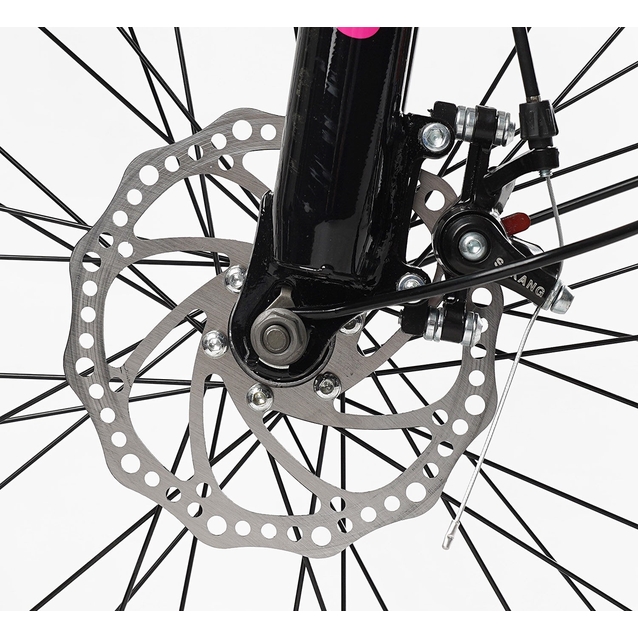 Міський велосипед 26 ST Corso «VIOLA» VL-26633 сталь 17", (к-т SHIMANO) чорно-рожевий фото westvelo.com