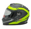 Мото шолом, закритий (S 55-56) BLD-М65 інтеграл, чорний матовий з салатовим малюнком фото westvelo.com