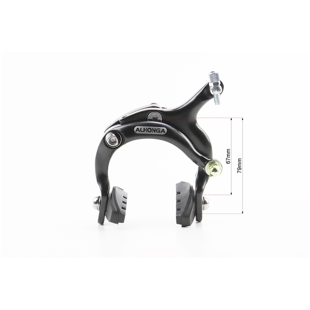 Гальма шосейні кліщеві ALHONGA (HJ-1201AD), алюміній чорні  (перед + зад) фото westvelo.com