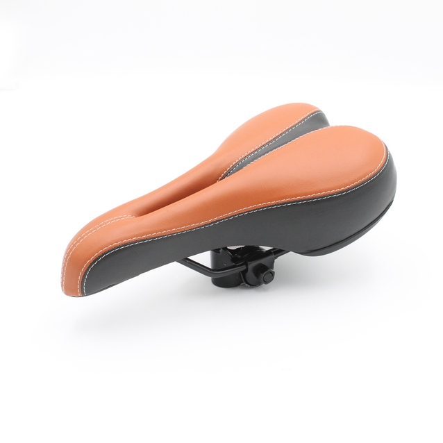 Сідло мтв з отвором №7126, чорно-коричневе фото westvelo.com