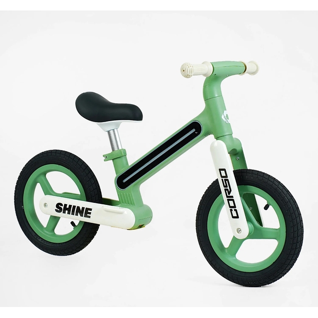 Велобіг 12 Corso надувні колеса, нейлонова рама зі світлом «SHINE» JT-10078 зелений фото westvelo.com
