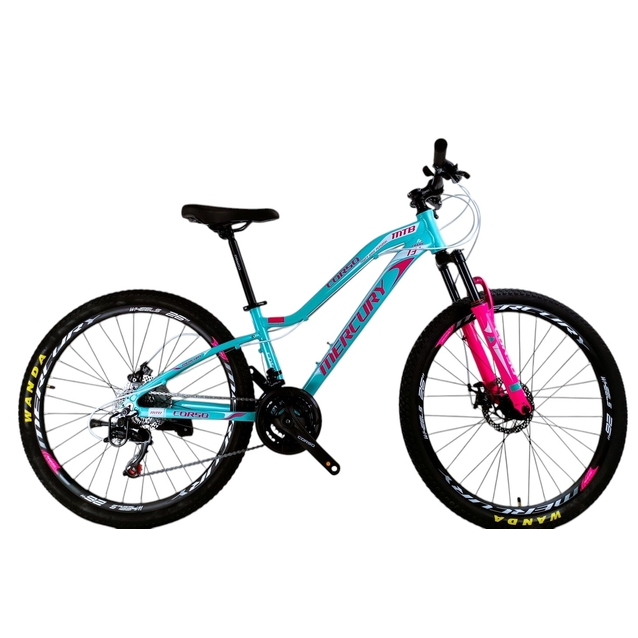 Велосипед 26 AL Corso «MERCURY» MR-26043 алюміній 13", (к-т SHIMANO), бірюзово-рожевий