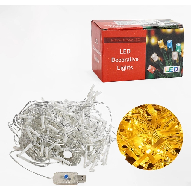 Гірлянда-штора 3.6 м, жовте світло, від USB, 8 режимів (C 61481-65 Y) фото westvelo.com