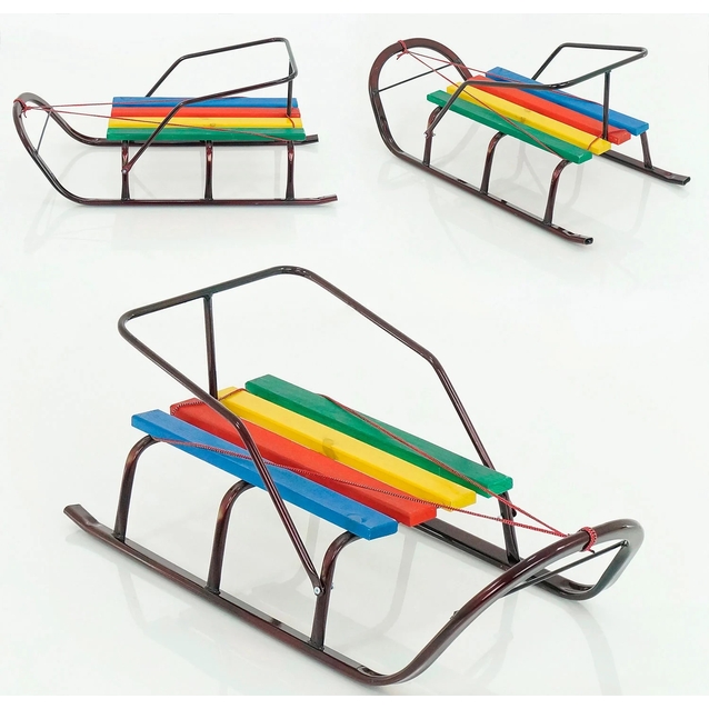 Сани без ручки, плоскі полози, бордові фото westvelo.com