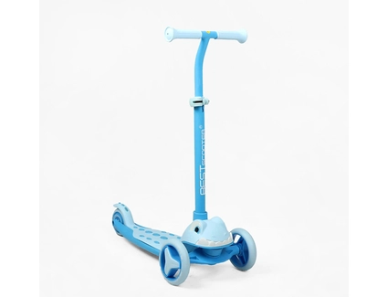 Самокат дитячий 3-х колісний, Best Scooter L-16478 блакитний, колеса PU Ø125mm/40mm зі світлом