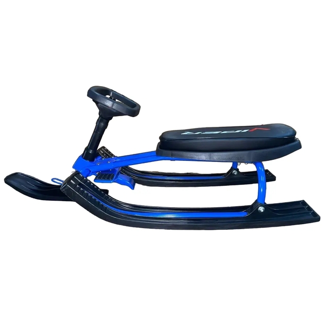 Санки з кермом (снігокат) Viper (Mustang) сталевий, синій фото westvelo.com