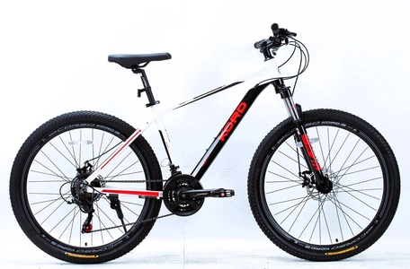 Велосипед 27.5 AL Corso «KORD» KD-27917 алюміній 17", (к-т SHIMANO) біло-чорно-червоний