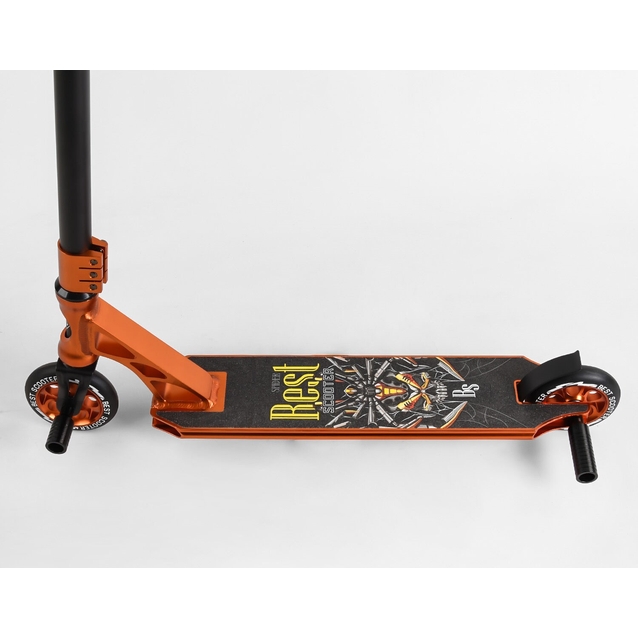 Самокат трюковий Best Scooter «SPIDER» 53880 помаранчевий, HIC-система, пеги, AL диск та дека, колеса PU Ø110mm, ширина керма - 60 см фото westvelo.com