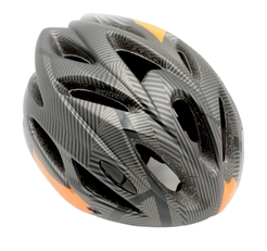 Вело шолом "Carbon" з мигалкою сіро-оранжевий