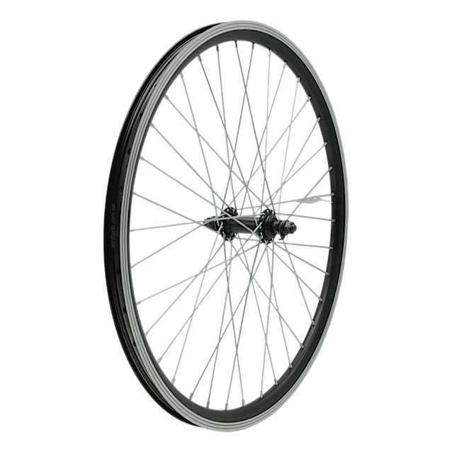 Колесо 24 перед, обід 2-ний чорний, втулка М чорна на віночках фото westvelo.com