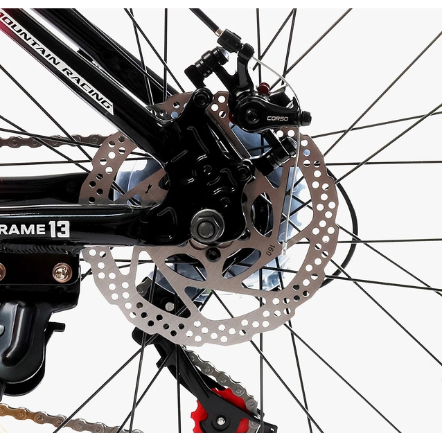Велосипед 26 AL Corso «GTR-3000» GTR-80033 алюміній 13", (к-т SHIMANO) чорно-рожевий фото westvelo.com