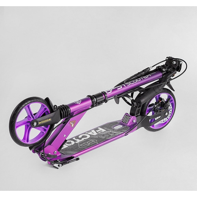 Самокат дитячий 2-х колісний, PU Best Scooter «FACTOR» BS-54065 фіолетовий, Ø200mm, AL, 2 амортизатора, фляготримач