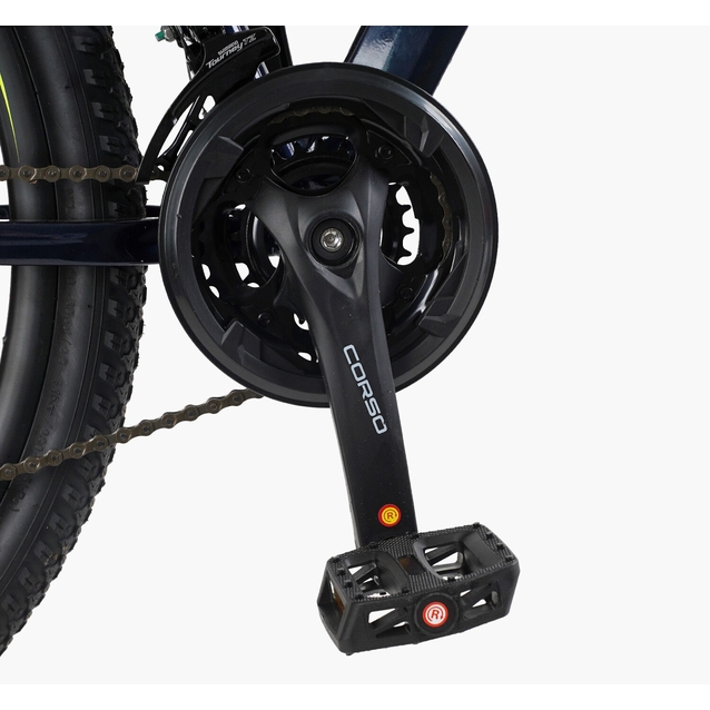 Велосипед 29 AL Corso «DARK-X» DX-29306 алюміній 19", (к-т SHIMANO) темно синьо-жовтий фото westvelo.com