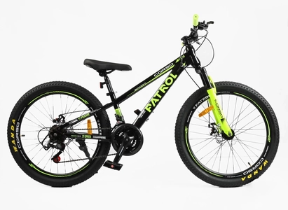 Велосипед 24 ST Corso «PATROL» PL-24057 сталь 11", (к-т SunRun) чорно-жовтий