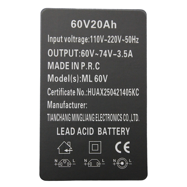 Зарядний пристрій (60V 20Ah 3.5А) для графенових акумуляторів, для електроскутерів (RAVEN), квадратний штекер (3 pin), Fast Charging фото westvelo.com
