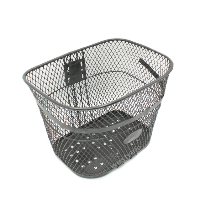 Кошик металевий сіточка чорний, металевий низ фото westvelo.com