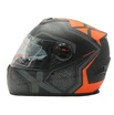 Мото шолом, закритий (S 55-56) F2 М61 чорно-помаранчевий, матовий з відкидними окулярами фото westvelo.com