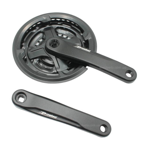 Система шатунів мтв мала PROWHEEL. ТА-CN68. AL чорна (24/34/42Т) L-170мм. (порош. фабр.) фото westvelo.com