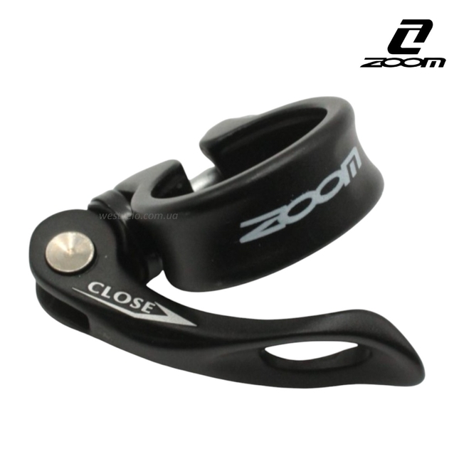 Хомут з ексцентриком труби сідла Ø31.8 мм ZOOM, алюміній чорний матовий фото westvelo.com