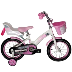 Дитячий велосипед 16 Crosser «KIDS BIKE» 001 біло-рожевий (+кошик пластик)