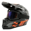 Шолом, закритий крос/ендуро (XL) АТV EDX 022 чорно-сіро-помаранчевий глянець з дашком + окуляри фото westvelo.com